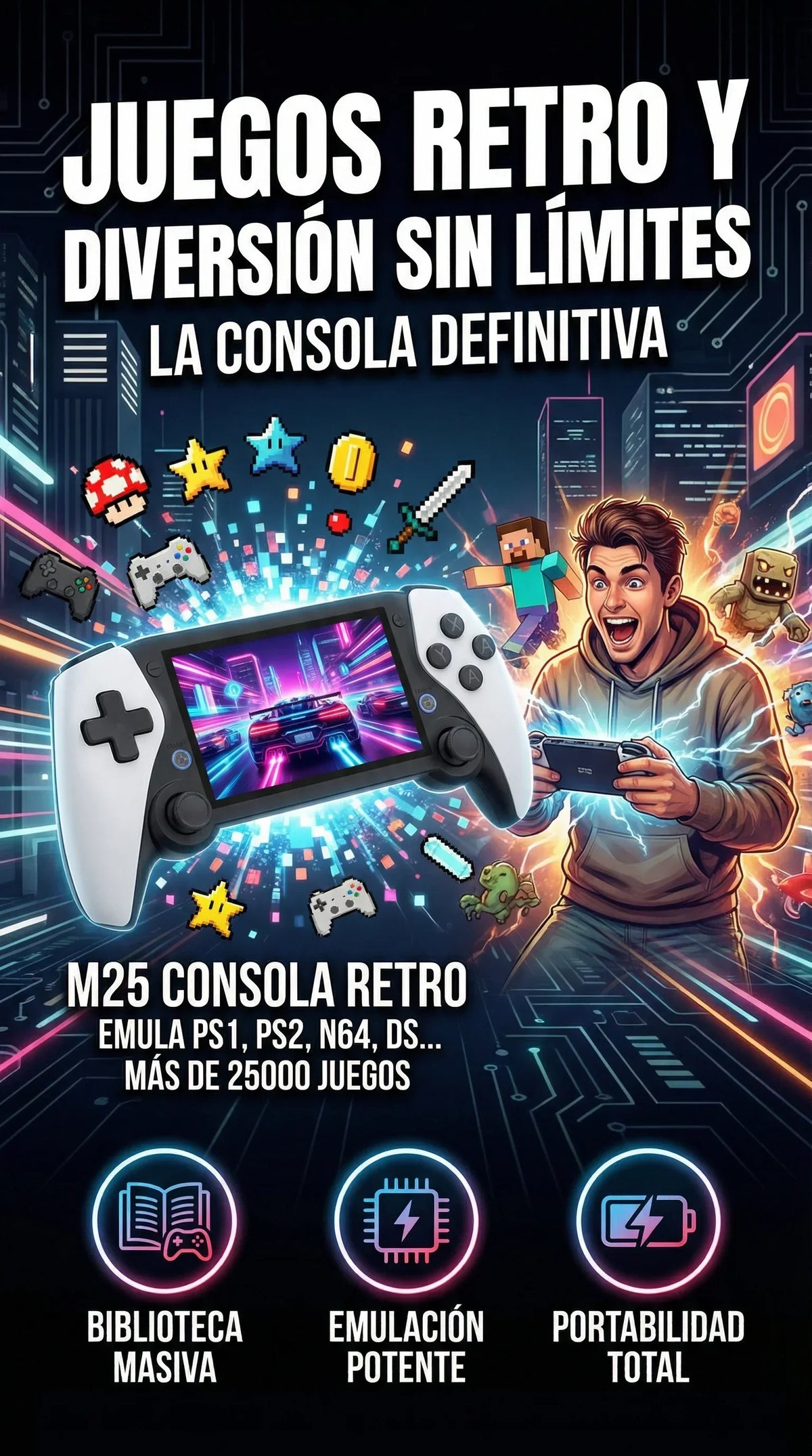 Consola M25 Pro | Mas de 25000 Juegos